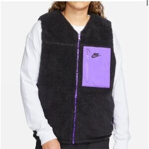 Nike Black and Purple Sporty Vest